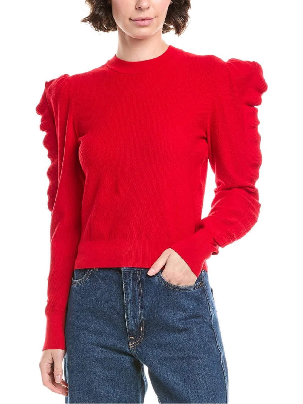 Max Mara NWOT Genero Ruffle Puff Sleeve Sweater XL - Picture 2 of 8